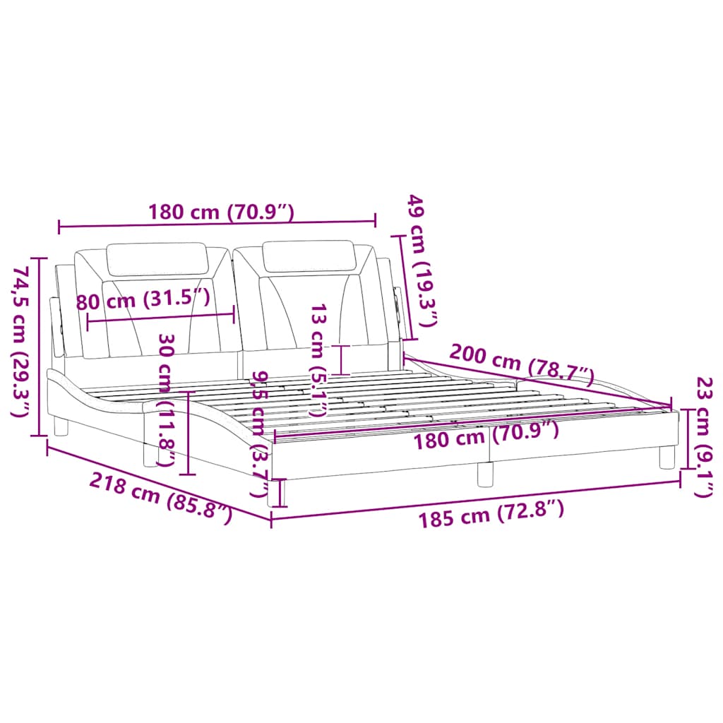 Bettgestell "Viana" ohne Matratze Cappuccino-Braun 180x200 cm