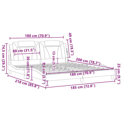 Bettgestell "Viana" ohne Matratze Cappuccino-Braun 180x200 cm