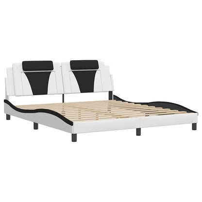 Bettgestell "Viana" ohne Matratze Weiß und Schwarz 180x200 cm