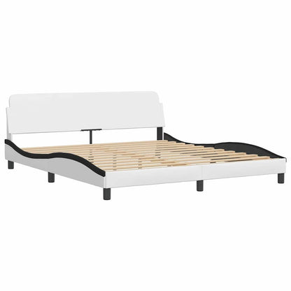 Bettgestell "Viana" ohne Matratze Weiß und Schwarz 180x200 cm