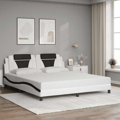 Bettgestell "Viana" ohne Matratze Weiß und Schwarz 180x200 cm
