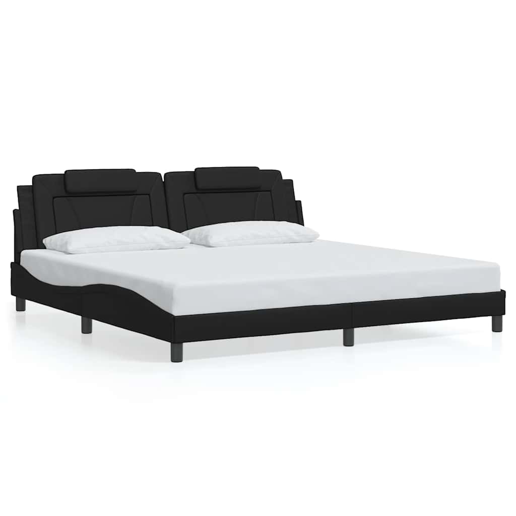 Bettgestell "Viana" ohne Matratze Schwarz 200x200 cm Kunstleder