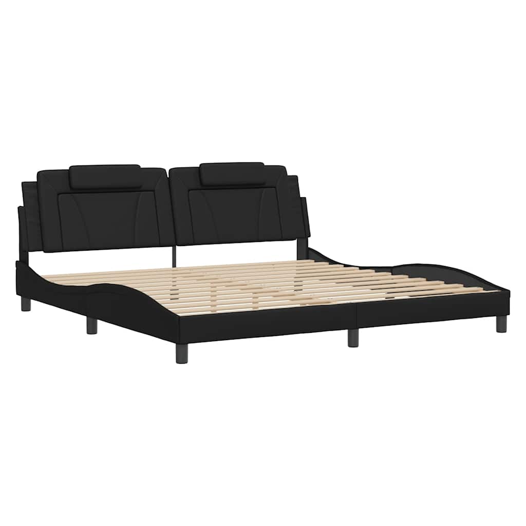Bettgestell "Viana" ohne Matratze Schwarz 200x200 cm Kunstleder