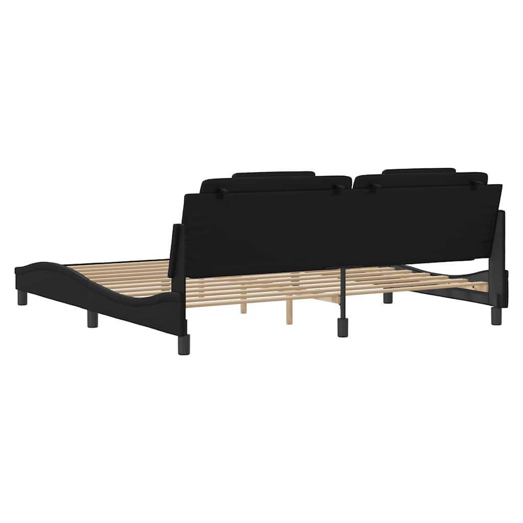 Bettgestell "Viana" ohne Matratze Schwarz 200x200 cm Kunstleder