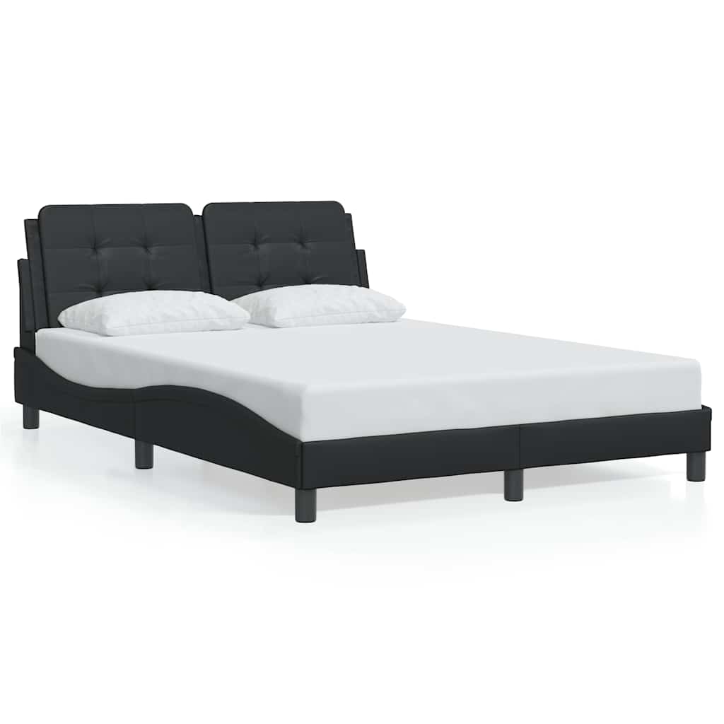 Bettgestell ohne Matratze "Zadar" Schwarz 140x190 cm Kunstleder
