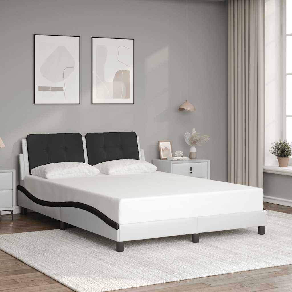 Bettgestell ohne Matratze "Zadar" Weiß und Schwarz 140x190 cm