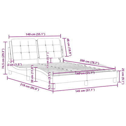 Bettgestell ohne Matratze "Zadar" Cappuccino-Braun 140x200 cm
