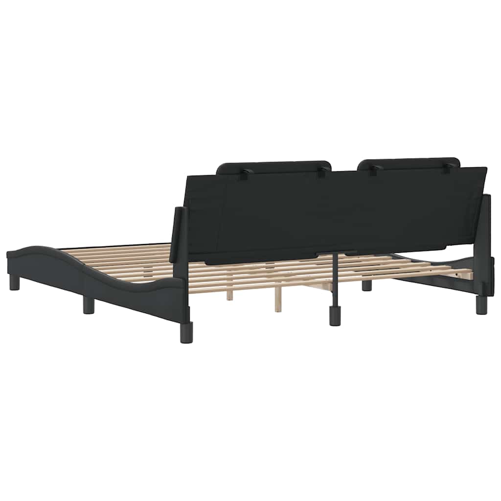 Bettgestell ohne Matratze "Zadar" Schwarz 180x200 cm Kunstleder