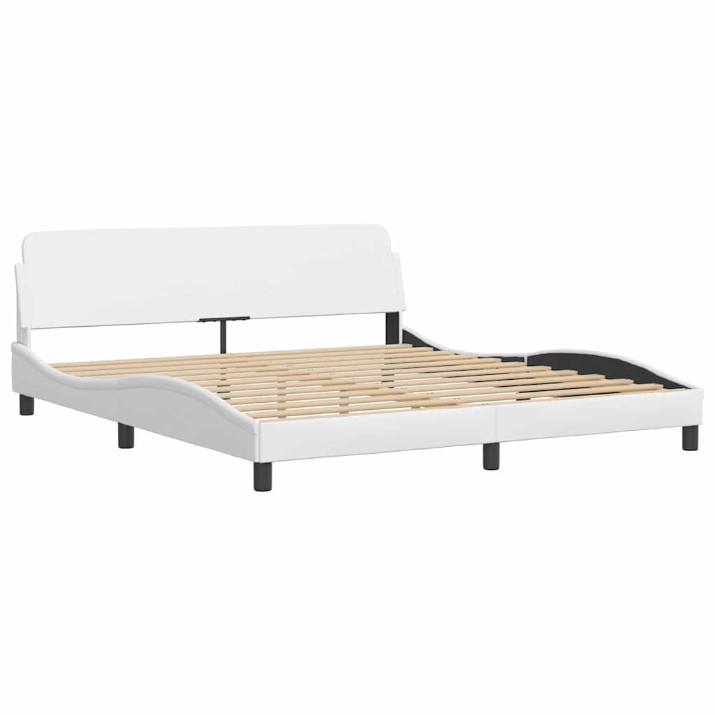 Bettgestell ohne Matratze "Zadar" Weiß 180x200 cm Kunstleder