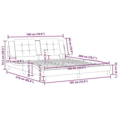 Bettgestell ohne Matratze "Zadar" Cappuccino-Braun 180x200 cm