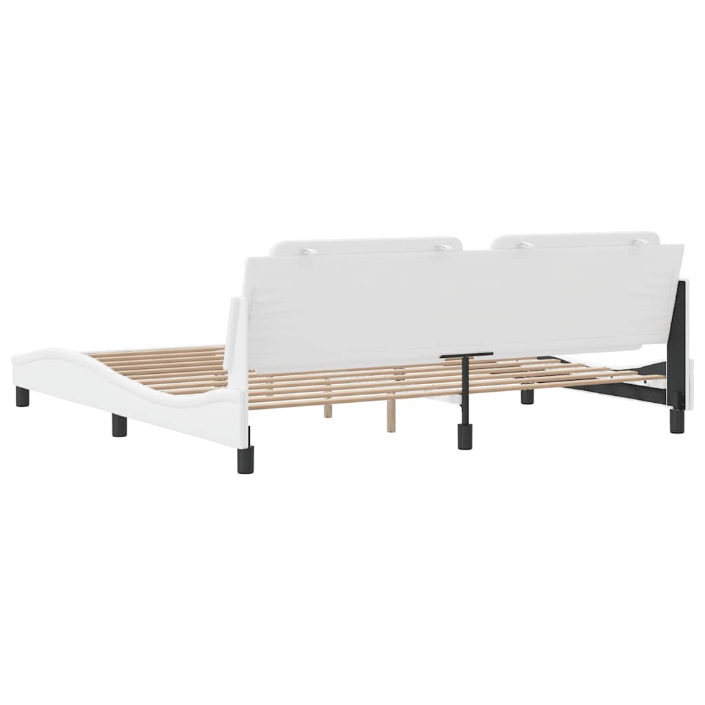 Bettgestell ohne Matratze "Zadar" Weiß 200x200 cm Kunstleder