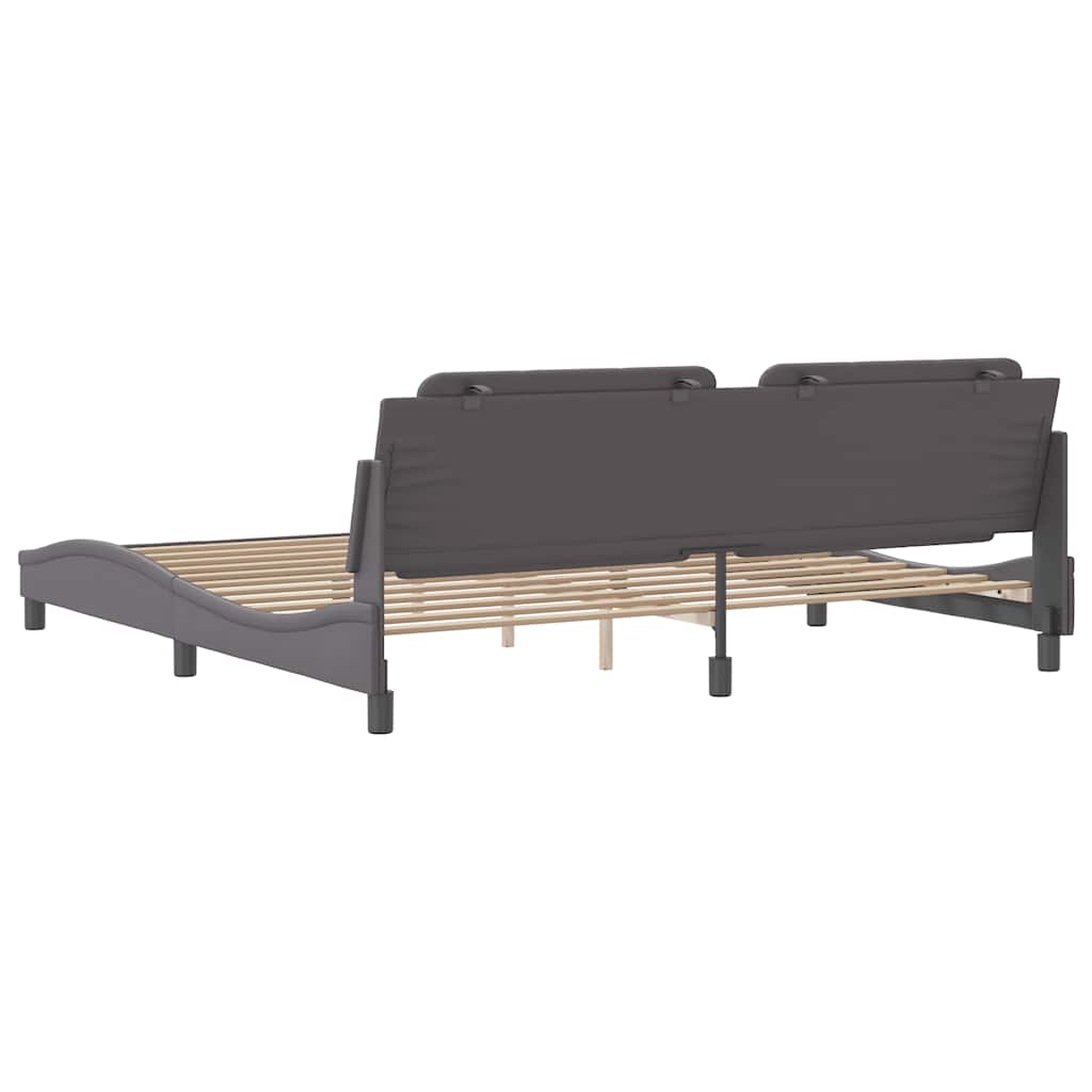 Bettgestell ohne Matratze "Zadar" Grau 200x200 cm Kunstleder