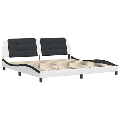 Bettgestell ohne Matratze "Zadar" Weiß und Schwarz 200x200 cm