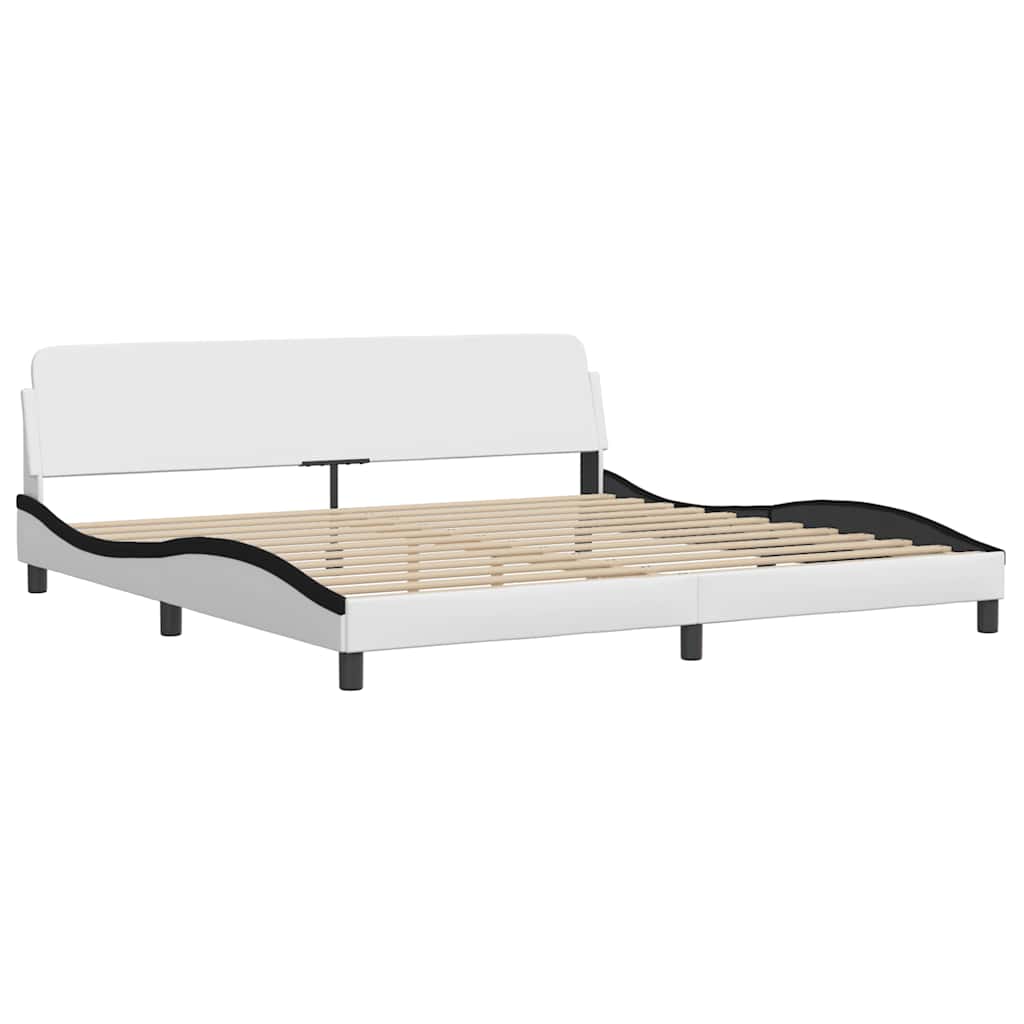 Bettgestell ohne Matratze "Zadar" Weiß und Schwarz 200x200 cm