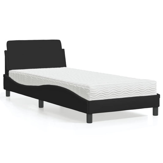 Bett mit Matratze "Dover" Schwarz 80x200 cm Stoff