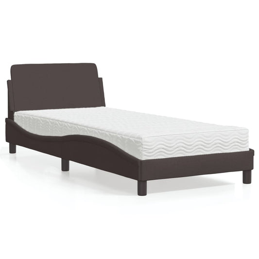 Bett mit Matratze "Dover" Dunkelbraun 80x200 cm Stoff