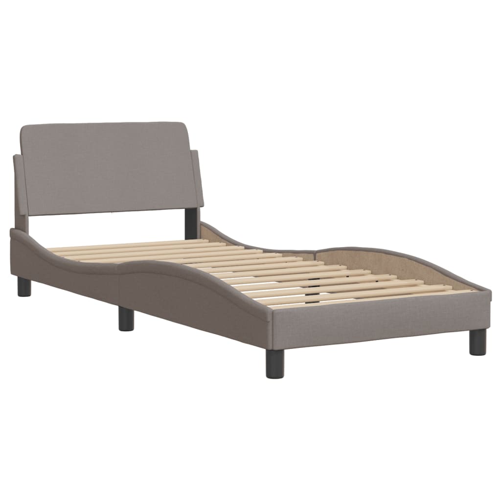 Bett mit Matratze "Dover" Taupe 90x190 cm Stoff