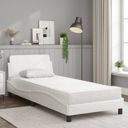 Bett mit Matratze "Dover" Weiß 90x190 cm Kunstleder