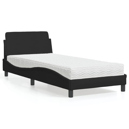 Bett mit Matratze "Dover" Schwarz 90x200 cm Stoff