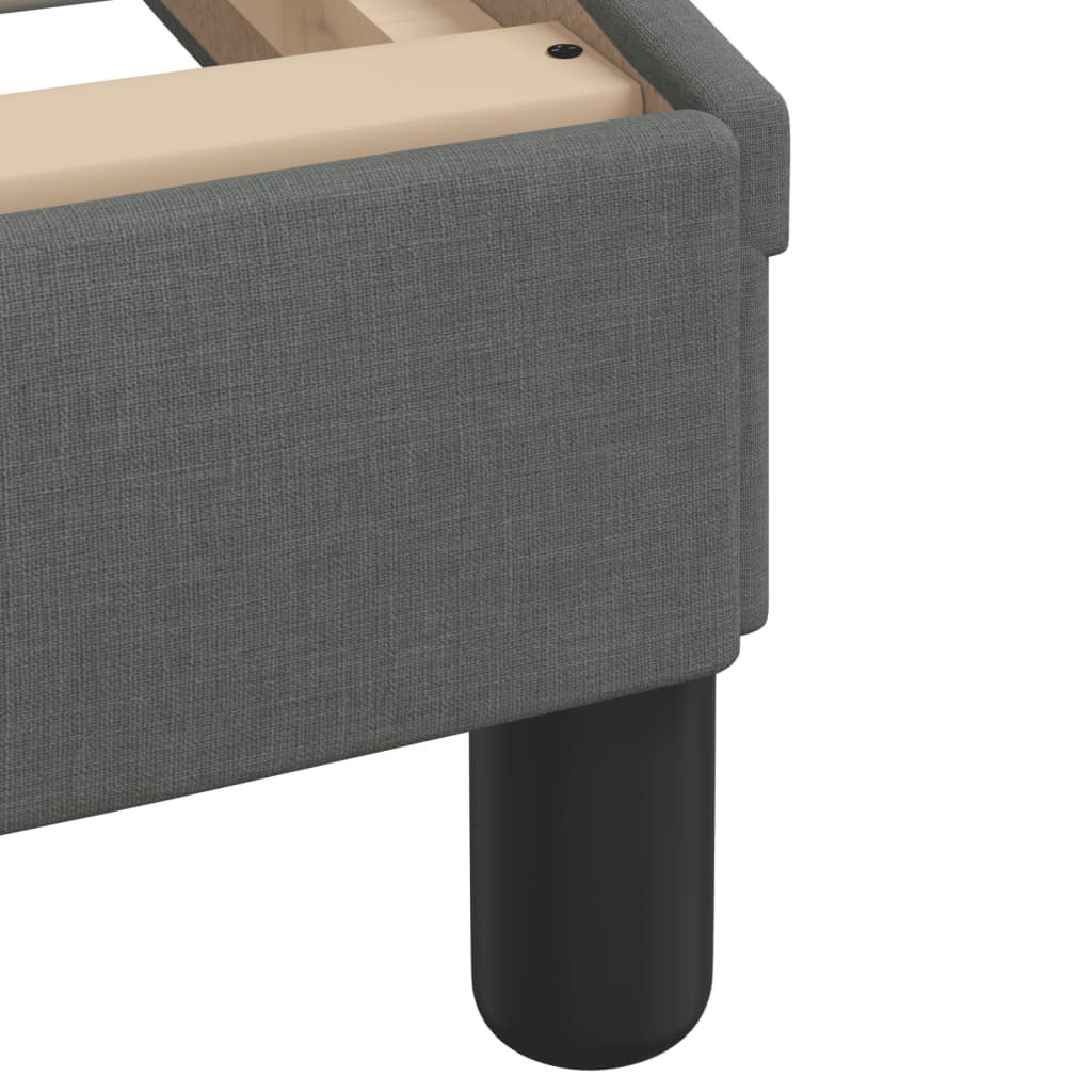Lit avec matelas "Dover" gris foncé 100x200 cm tissu