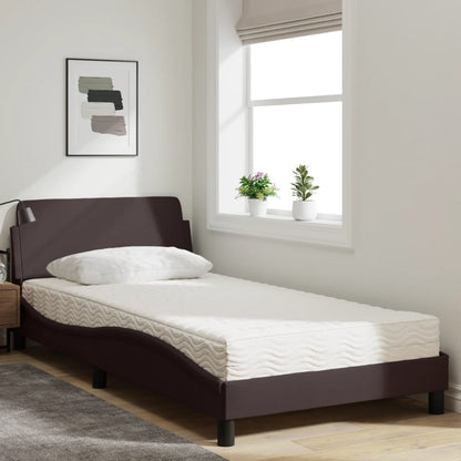 Bett mit Matratze "Dover" Dunkelbraun 100x200 cm Stoff