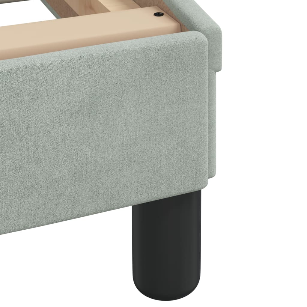Bed with mattress light grey 100x200 cm velvet