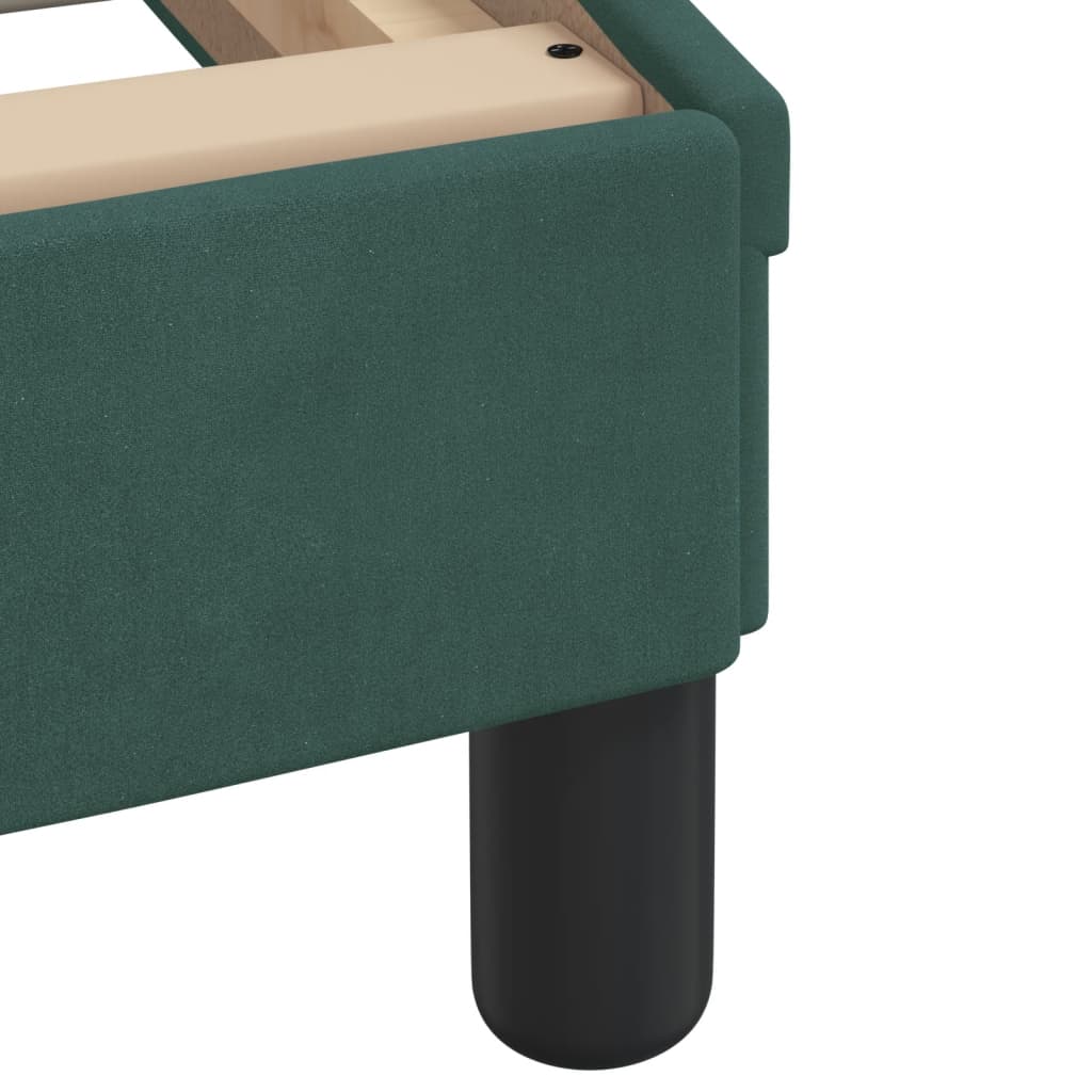 Bed with mattress dark green 100x200 cm velvet