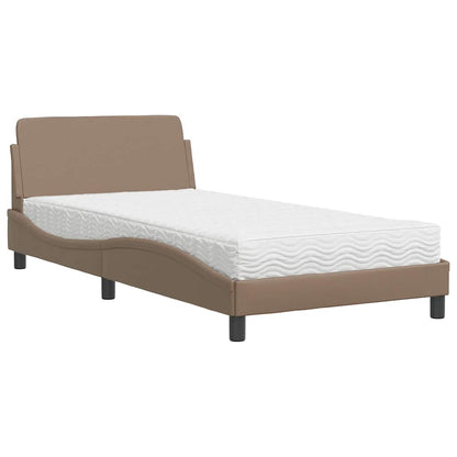 Bett mit Matratze "Dover" Cappuccino-Braun 100x200 cm Kunstleder