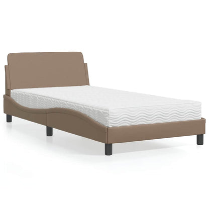 Bett mit Matratze "Dover" Cappuccino-Braun 100x200 cm Kunstleder