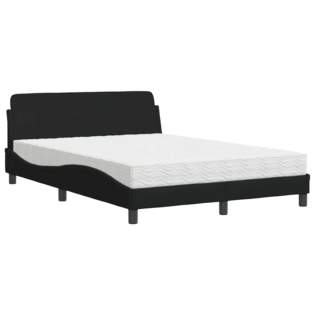 Bett mit Matratze "Dover" Schwarz 120x200 cm Stoff
