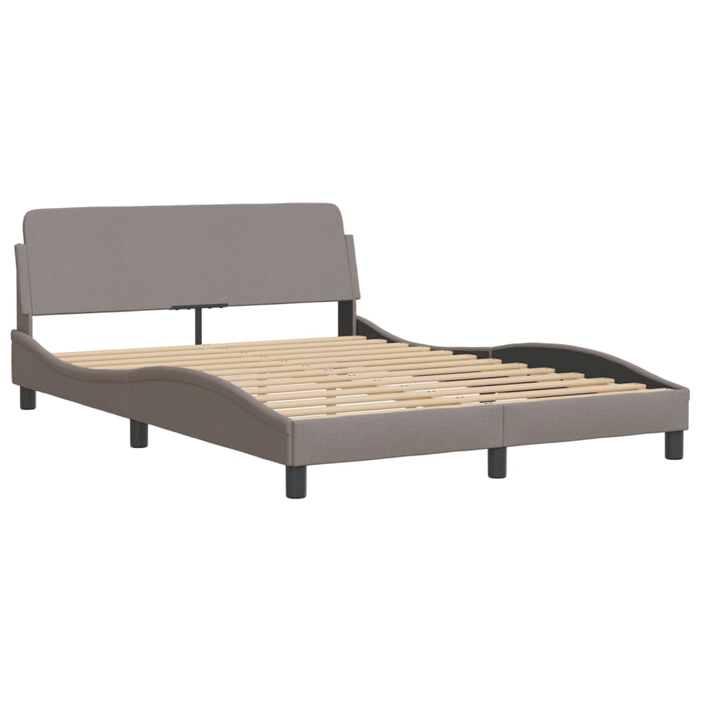 Bett mit Matratze "Dover" Taupe 120x200 cm Stoff
