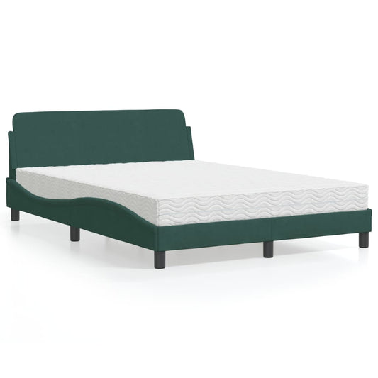 Bett mit Matratze "Dover" Dunkelgrün 120x200 cm Samt