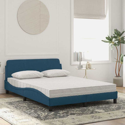 Bett mit Matratze "Dover" Blau 120x200 cm Samt