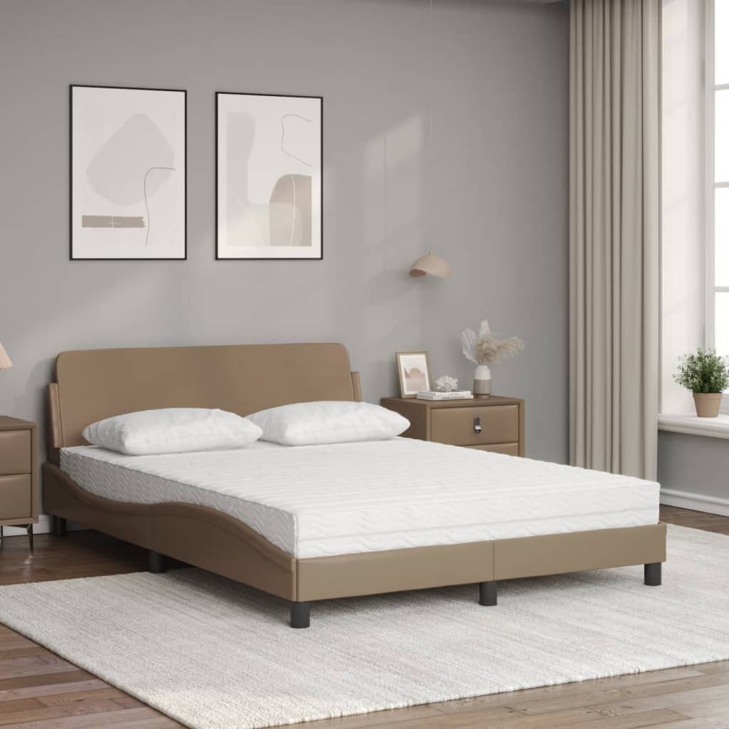 Bett mit Matratze "Dover" Cappuccino-Braun 120x200 cm Kunstleder