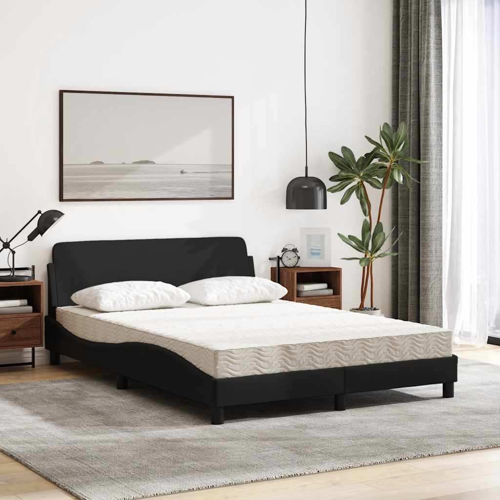 Bett mit Matratze "Dover" Schwarz 140x190 cm Stoff