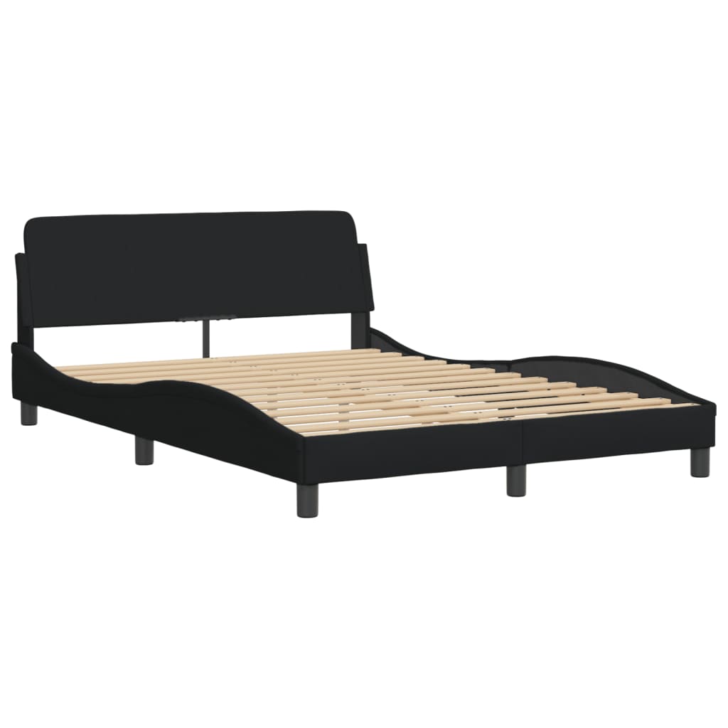 Bett mit Matratze "Dover" Schwarz 140x190 cm Stoff