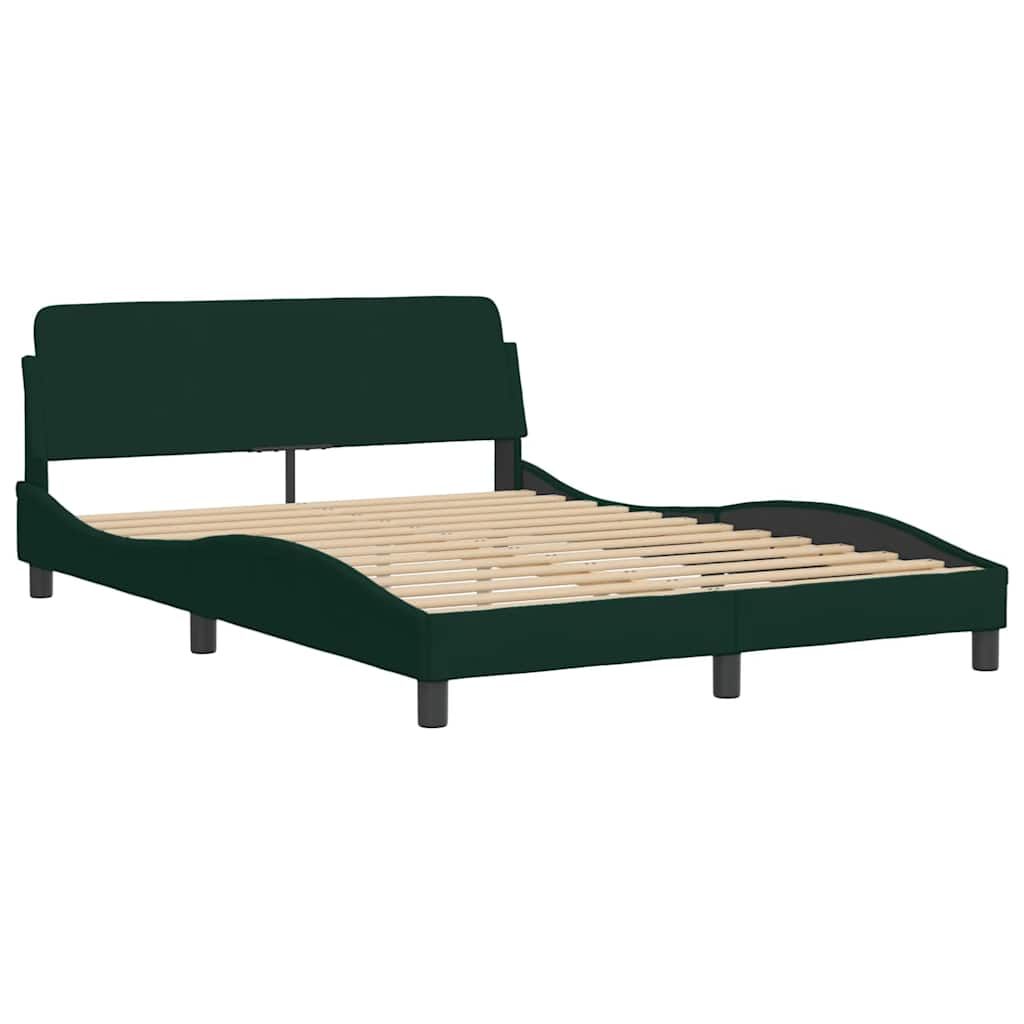 Bett mit Matratze "Dover" Dunkelgrün 140x190 cm Samt