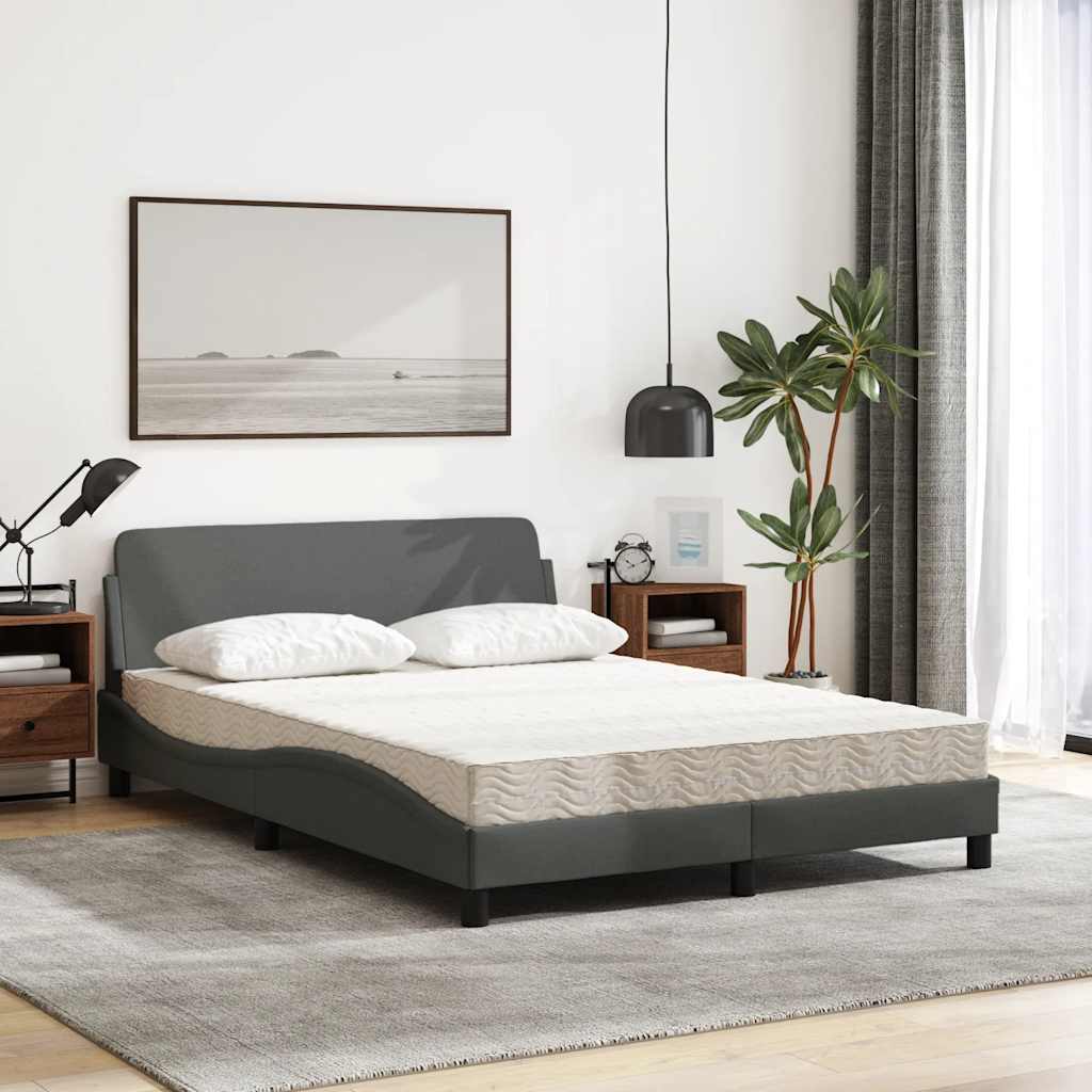 Bett mit Matratze "Dover" Dunkelgrau 140x200 cm Stoff