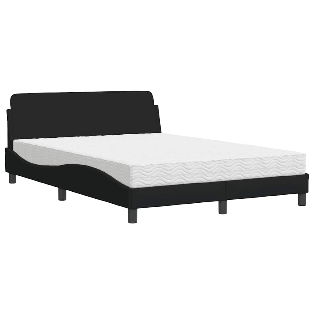 Bett mit Matratze "Dover" Schwarz 140x200 cm Stoff