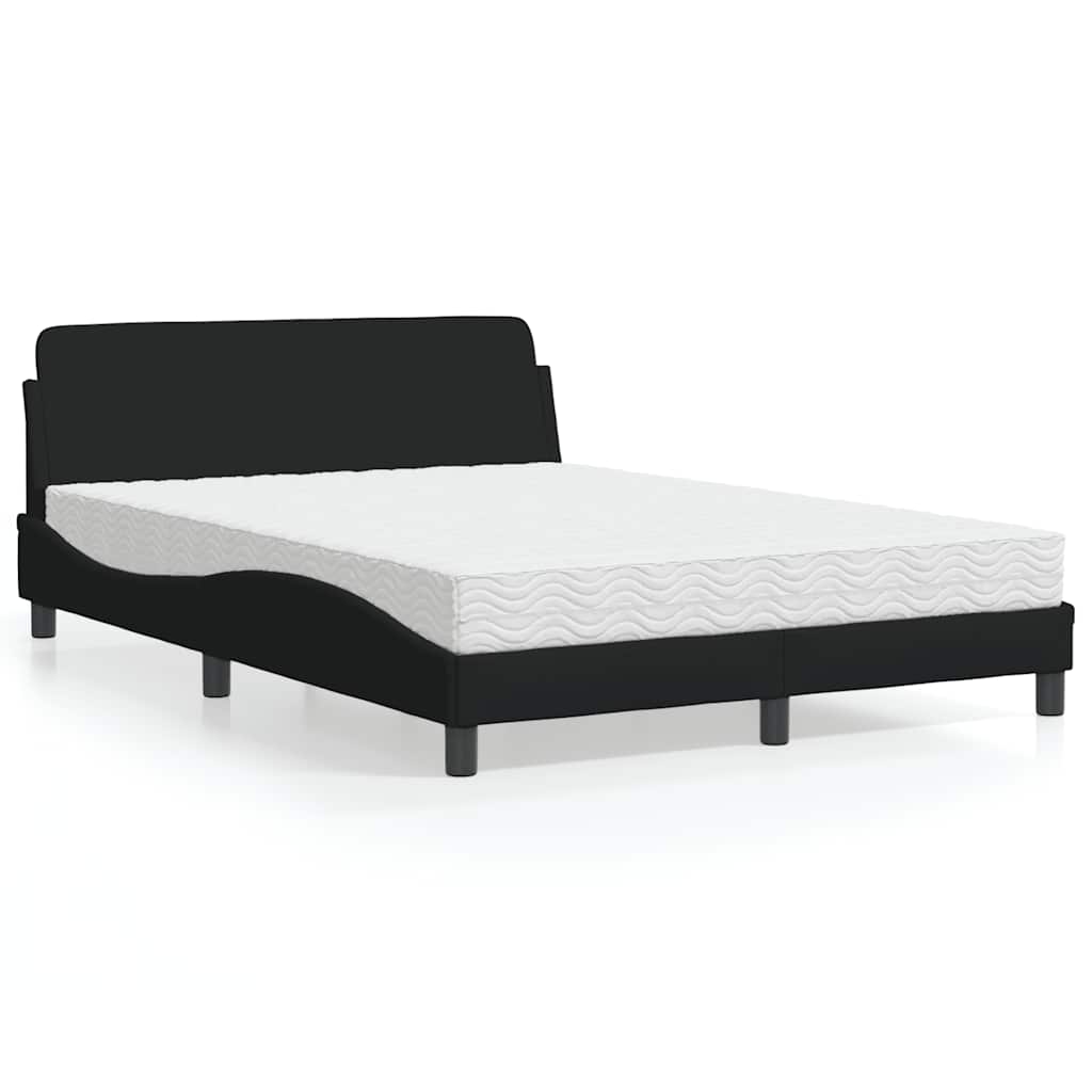 Bett mit Matratze "Dover" Schwarz 140x200 cm Stoff