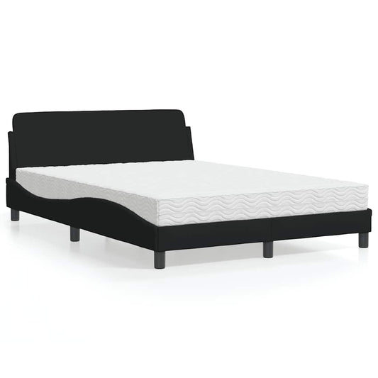 Bett mit Matratze "Dover" Schwarz 140x200 cm Stoff