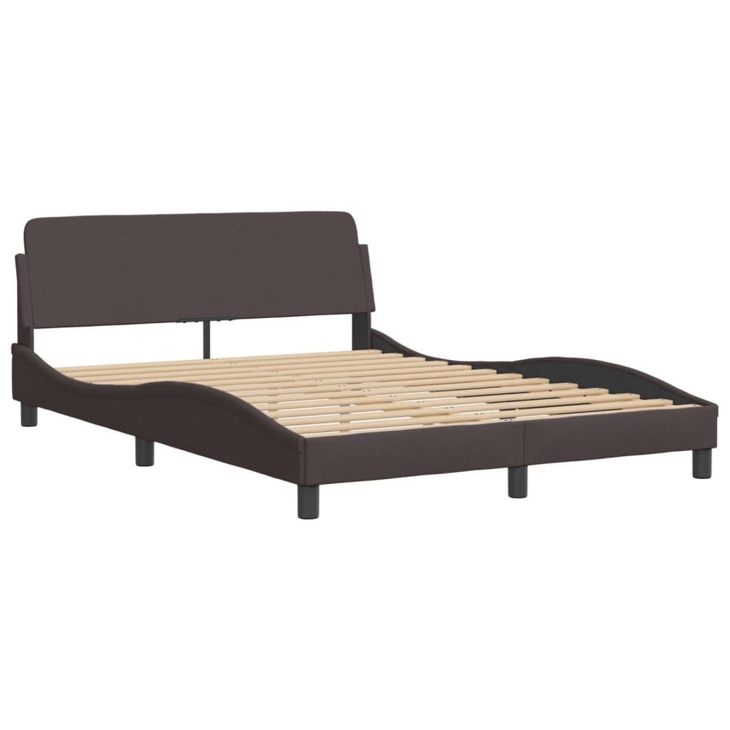 Bett mit Matratze "Dover" Dunkelbraun 140x200 cm Stoff