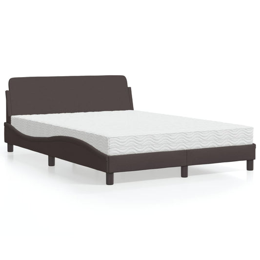 Bett mit Matratze "Dover" Dunkelbraun 140x200 cm Stoff