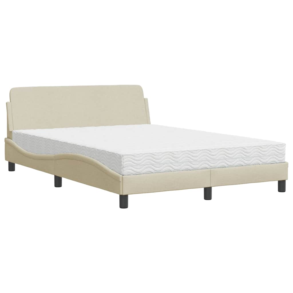 Bett mit Matratze "Dover" Creme 140x200 cm Stoff