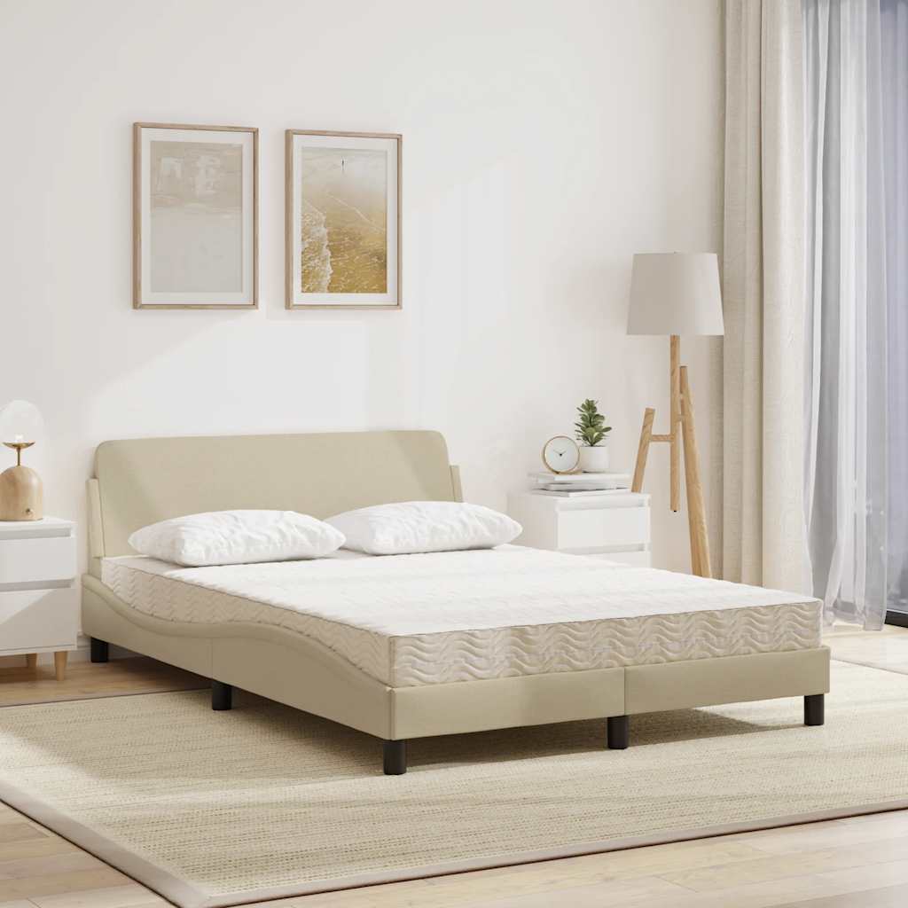 Bett mit Matratze "Dover" Creme 140x200 cm Stoff
