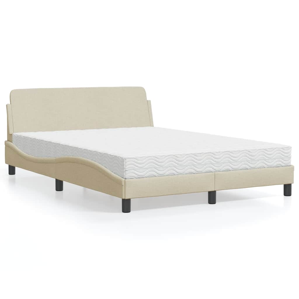 Bett mit Matratze "Dover" Creme 140x200 cm Stoff