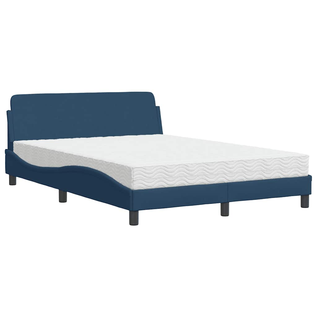 Bett mit Matratze "Dover" Blau 140x200 cm Stoff