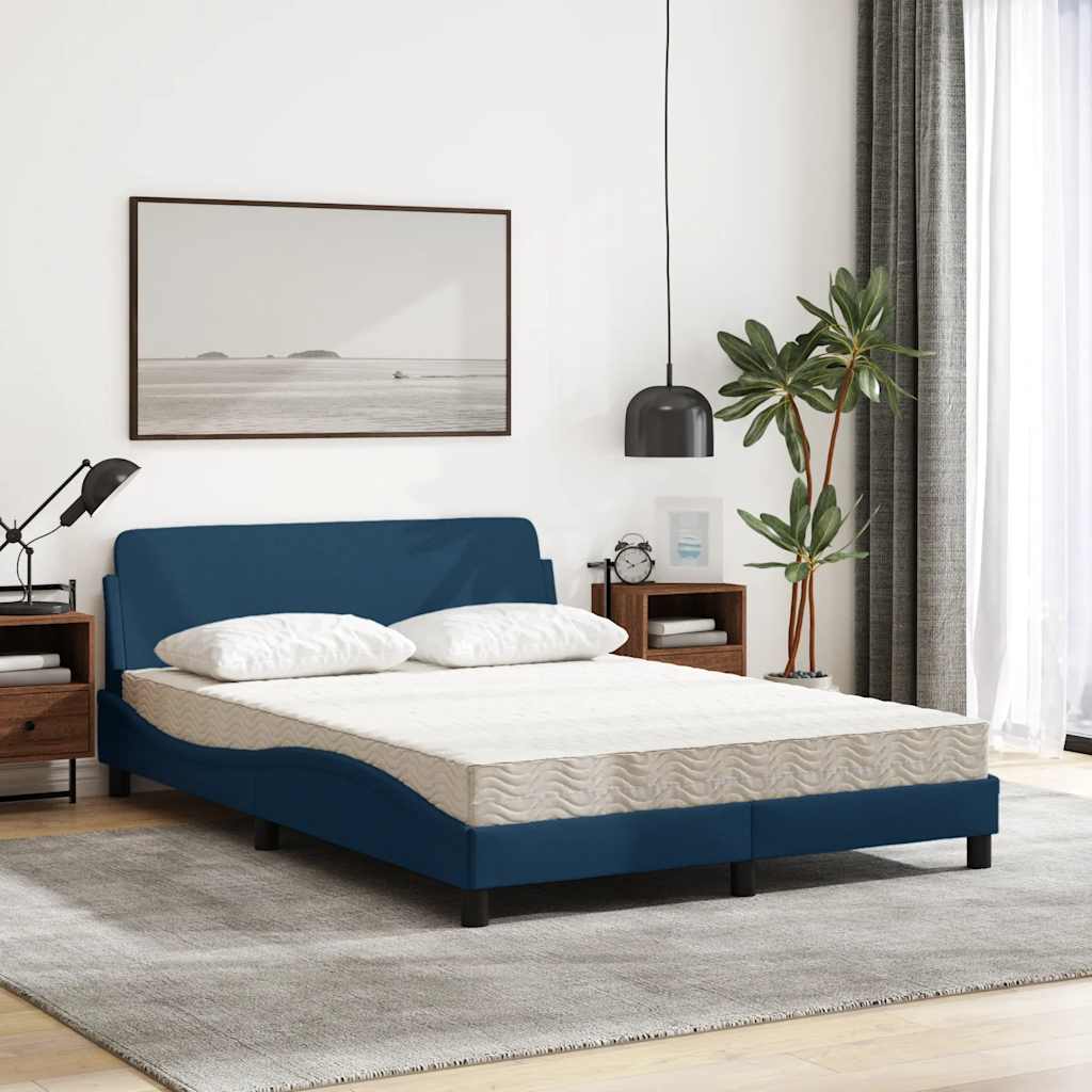 Bett mit Matratze "Dover" Blau 140x200 cm Stoff