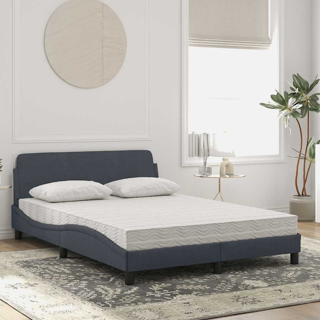 Bett mit Matratze "Dover" Dunkelgrau 140x200 cm Samt