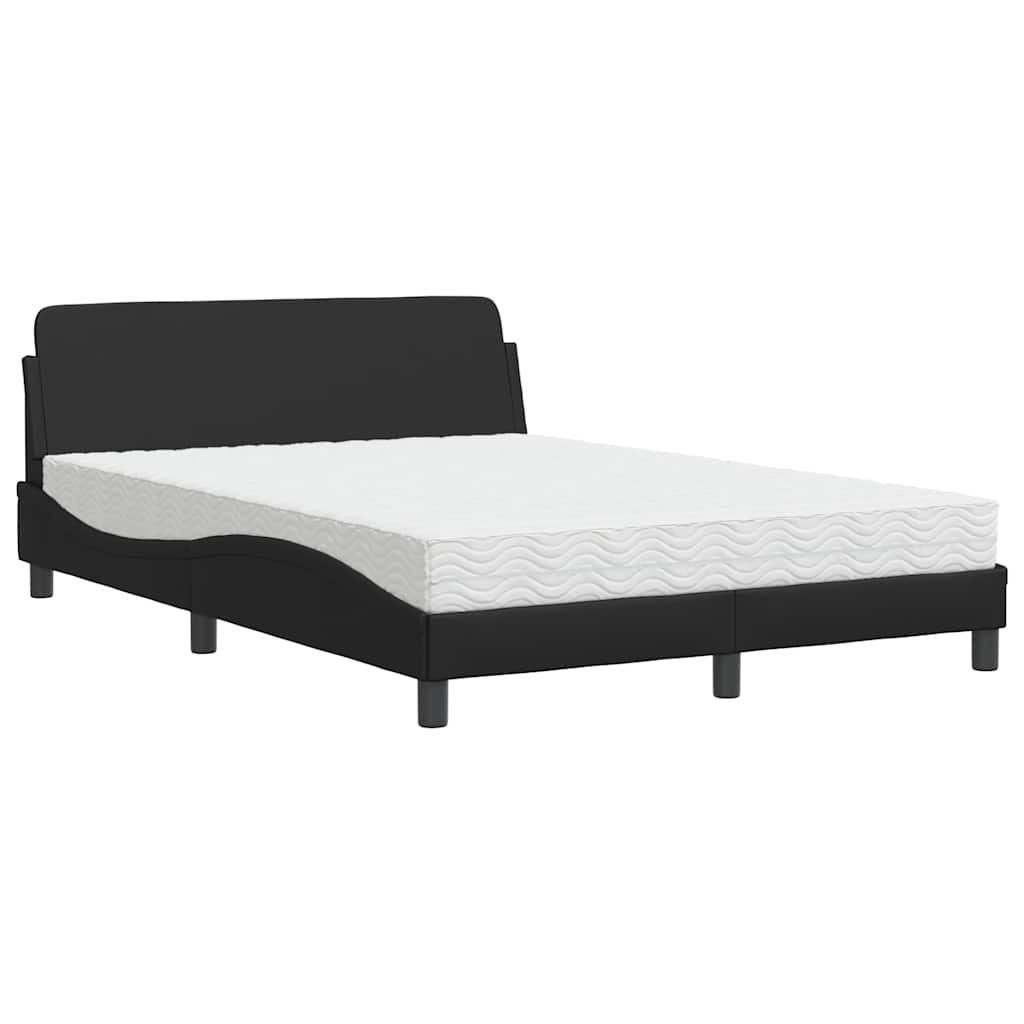 Bett mit Matratze "Dover" Schwarz 140x200 cm Kunstleder